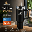 CrownCup™ – Copo Térmico Inox 304 1200ml | 24h Gelado · 12h Quente