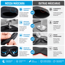 DreamShield™ – Máscara 3D de Espuma para Dormir | Blackout Total · Zero Pressão