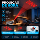 TimeLux™ – Relógio Projetor de Hora LED Espelhado | Alarme · USB · Hora no Teto · Cabeceira
