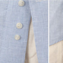 Camisa Social Masculina de Algodão e Linho - Azul Claro