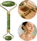 Rolo Massageador Pedra De Jade + Placa Gua Sha