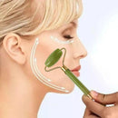 Rolo Massageador Pedra De Jade + Placa Gua Sha