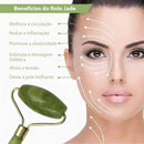 Rolo Massageador Pedra De Jade + Placa Gua Sha